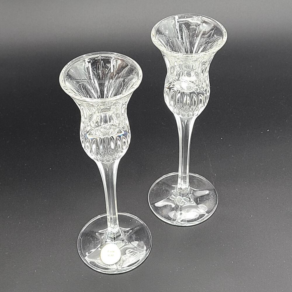 Pair of 8" Princess House Lead Crystal Candlesticks #940 EUC Vintage Table Decor